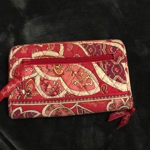 Vera Bradley Rosie Posey Wallet pink red paisley